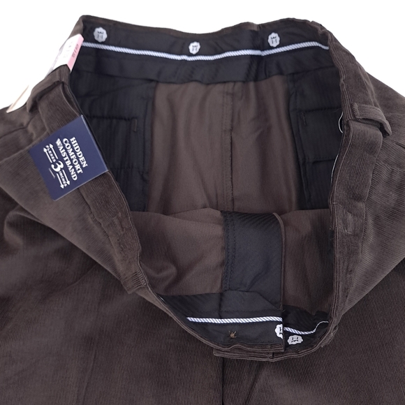 Haggar Mens Stretch Corduroy Pants Classic Fit Comfort Waist Brown Stretch 40x32 - Picture 6 of 8